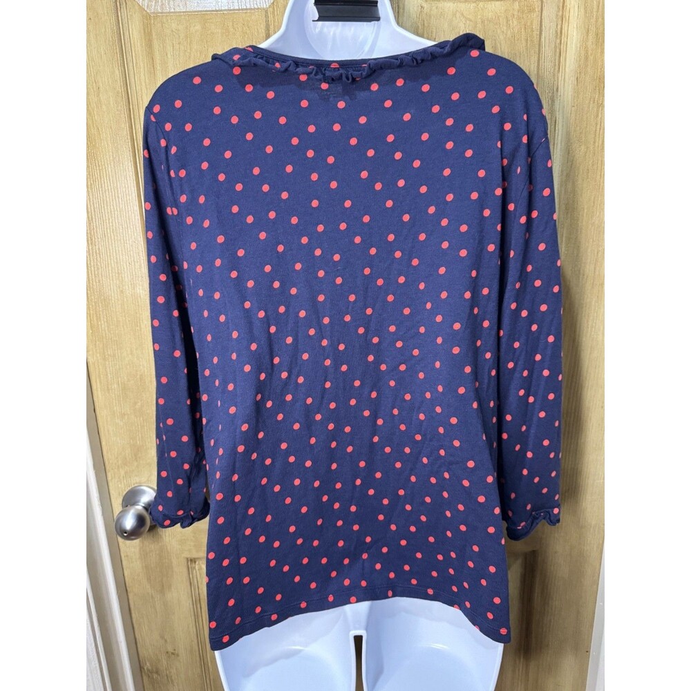 Boden Top Womens Size 16 Polka Dot Stretch Casual Shirt Cotton Modal - Picture 2 of 6